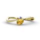 1 - Lucie Bold Oval Cut Citrine and Round Tanzanite 2 Stone Promise Ring 