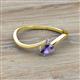 2 - Lucie Bold Oval Cut Iolite and Round Tanzanite 2 Stone Promise Ring 