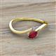 2 - Lucie Bold Oval Cut Ruby and Round Tanzanite 2 Stone Promise Ring 