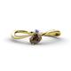 1 - Lucie Bold Oval Cut Smoky Quartz and Round Tanzanite 2 Stone Promise Ring 
