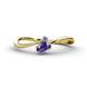 1 - Lucie Bold Oval Cut Iolite and Round Tanzanite 2 Stone Promise Ring 