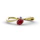 1 - Lucie Bold Oval Cut Ruby and Round Tanzanite 2 Stone Promise Ring 