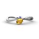 1 - Lucie Bold Oval Cut Citrine and Round Tanzanite 2 Stone Promise Ring 