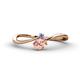 1 - Lucie Bold Oval Cut Morganite and Round Tanzanite 2 Stone Promise Ring 