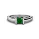 1 - Izna Princess Cut Emerald Solitaire Engagement Ring 