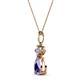 2 - Zaila Pear Cut Iolite and Diamond Two Stone Pendant 