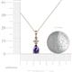 4 - Zaila Pear Cut Iolite and Diamond Two Stone Pendant 