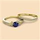2 - Freya 6.00 mm Blue Sapphire and Diamond Butterfly Bridal Set Ring 