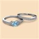 2 - Freya 6.50 mm Aquamarine and Diamond Butterfly Bridal Set Ring 