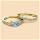 2 - Freya 6.50 mm Aquamarine and Diamond Butterfly Bridal Set Ring 