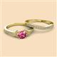2 - Freya 6.50 mm Pink Tourmaline and Diamond Butterfly Bridal Set Ring 