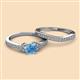 2 - Freya 6.50 mm Blue Topaz and Diamond Butterfly Bridal Set Ring 