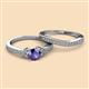 2 - Freya 6.50 mm Iolite and Diamond Butterfly Bridal Set Ring 