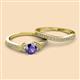 2 - Freya 6.50 mm Iolite and Diamond Butterfly Bridal Set Ring 