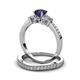 3 - Freya 6.00 mm Blue Sapphire and Diamond Butterfly Bridal Set Ring 