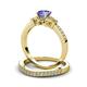 3 - Freya 6.50 mm Tanzanite and Diamond Butterfly Bridal Set Ring 