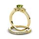 3 - Freya 6.50 mm Peridot and Diamond Butterfly Bridal Set Ring 