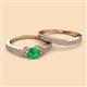 2 - Freya 6.00 mm Emerald and Diamond Butterfly Bridal Set Ring 