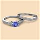 2 - Freya 6.50 mm Tanzanite and Diamond Butterfly Bridal Set Ring 