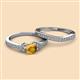 2 - Freya 6.50 mm Citrine and Diamond Butterfly Bridal Set Ring 