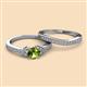 2 - Freya 6.50 mm Peridot and Diamond Butterfly Bridal Set Ring 