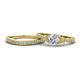 1 - Freya 6.50 mm Lab Grown Diamond and Natural Diamond Butterfly Bridal Set Ring 