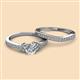 2 - Freya 6.50 mm Lab Grown Diamond and Natural Diamond Butterfly Bridal Set Ring 