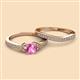 2 - Freya 6.00 mm Lab Created Pink Sapphire and Diamond Butterfly Bridal Set Ring 