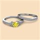 2 - Freya 6.00 mm Lab Created Yellow Sapphire and Diamond Butterfly Bridal Set Ring 