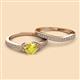 2 - Freya 6.00 mm Lab Created Yellow Sapphire and Diamond Butterfly Bridal Set Ring 
