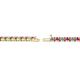 2 - Cliona 2.40 mm Pink Sapphire and Lab Grown Diamond Eternity Tennis Bracelet 