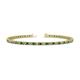1 - Cliona 2.40 mm Green Garnet and Lab Grown Diamond Eternity Tennis Bracelet 