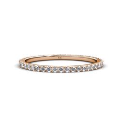 Lara White Sapphire Eternity Band Round White Sapphire ctw French Set Womens Eternity Ring Stackable K Rose Gold