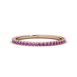Lara Amethyst Eternity Band Round Amethyst ctw French Set Womens Eternity Ring Stackable K Rose Gold