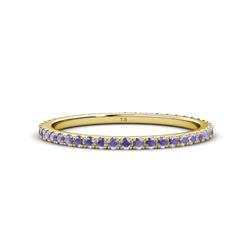 Lara Iolite Eternity Band Round Iolite ctw French Set Womens Eternity Ring Stackable K Yellow Gold