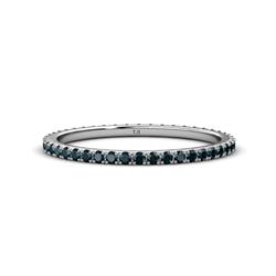Lara Blue Diamond Eternity Band Round Blue Diamond ctw French Set Womens Eternity Ring Stackable K White Gold
