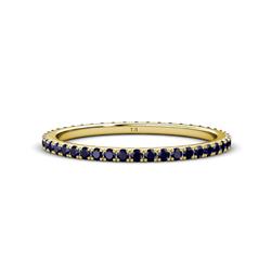 Lara Blue Sapphire Eternity Band Round Blue Sapphire ctw French Set Womens Eternity Ring Stackable K Yellow Gold