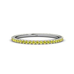 Lara Yellow Diamond Eternity Band Round Yellow Diamond ctw French Set Womens Eternity Ring Stackable K White Gold