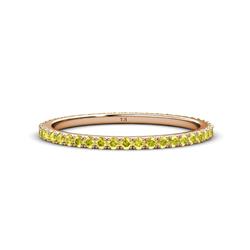 Lara Yellow Diamond Eternity Band Round Yellow Diamond ctw French Set Womens Eternity Ring Stackable K Rose Gold