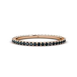 Lara Blue Diamond Eternity Band Round Blue Diamond ctw French Set Womens Eternity Ring Stackable K Rose Gold