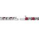 2 - Cliona 3.30 mm Ruby and Diamond Eternity Tennis Bracelet 