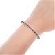 4 - Cliona 3.3 mm Black and White Diamond Eternity Tennis Bracelet 