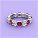 2 - Laida 4.52 ctw (4.00 mm) Rhodolite Garnet and Diamond Eternity Band 