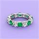 2 - Laida 4.00 ctw (4.00 mm) Emerald and Diamond Eternity Band 