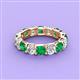 2 - Laida 4.00 ctw (4.00 mm) Emerald and Diamond Eternity Band 