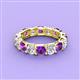 2 - Laida 3.60 ctw (4.00 mm) Amethyst and Diamond Eternity Band 