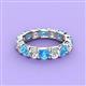 2 - Laida 3.76 ctw (4.00 mm) Blue Topaz and Diamond Eternity Band 