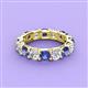 2 - Laida 3.60 ctw (4.00 mm) Iolite and Diamond Eternity Band 