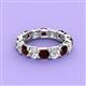 2 - Laida 4.56 ctw (4.00 mm) Red Garnet and Diamond Eternity Band 