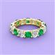 2 - Laida 4.00 ctw (4.00 mm) Emerald and Diamond Eternity Band 